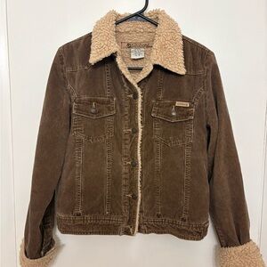 Vintage Billabong Barn Jacket Corduroy with Sherpa Lining Size M Trucker Chore